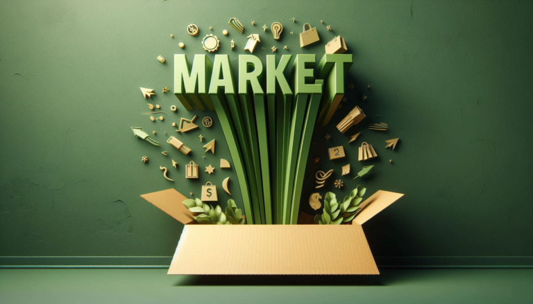 graphic of text "Market" coming out of a wall in green color - IPO