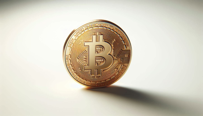 an bitcoin on white paper and the sunlight in the background - Crypto FintechZoom