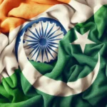 India Pakistan flags merging together