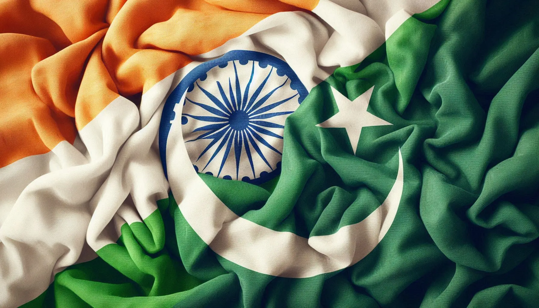 India Pakistan flags merging together